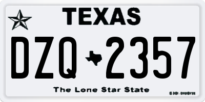 TX license plate DZQ2357