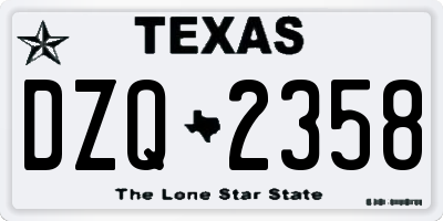 TX license plate DZQ2358