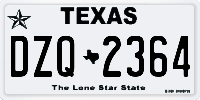 TX license plate DZQ2364