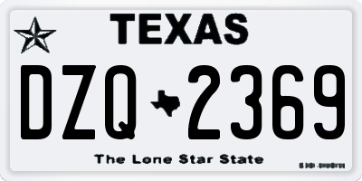 TX license plate DZQ2369