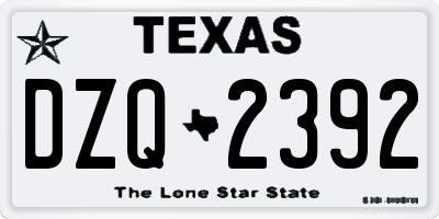 TX license plate DZQ2392