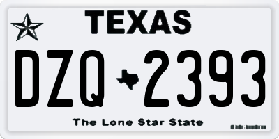TX license plate DZQ2393