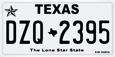 TX license plate DZQ2395