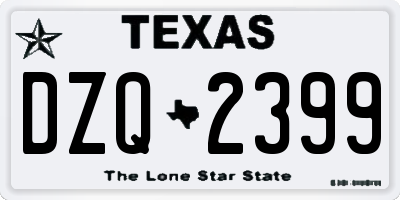 TX license plate DZQ2399
