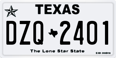 TX license plate DZQ2401
