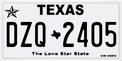 TX license plate DZQ2405