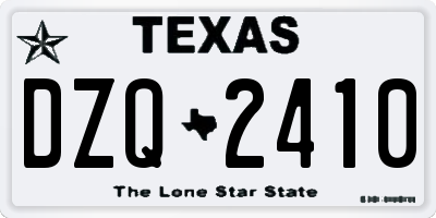 TX license plate DZQ2410