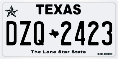 TX license plate DZQ2423