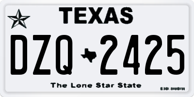 TX license plate DZQ2425