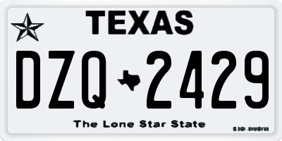 TX license plate DZQ2429