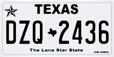 TX license plate DZQ2436