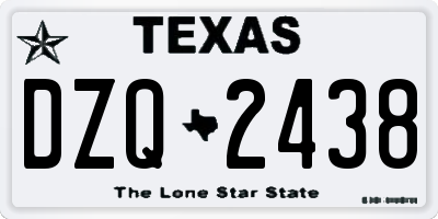 TX license plate DZQ2438