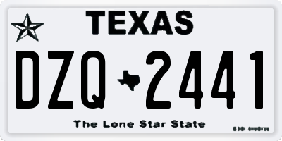 TX license plate DZQ2441