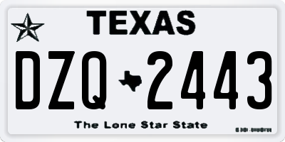 TX license plate DZQ2443