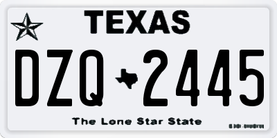TX license plate DZQ2445
