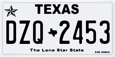 TX license plate DZQ2453