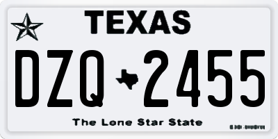 TX license plate DZQ2455
