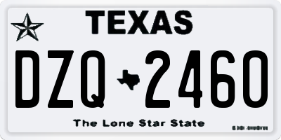 TX license plate DZQ2460
