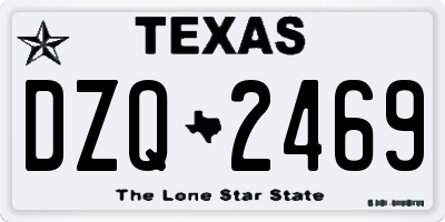 TX license plate DZQ2469