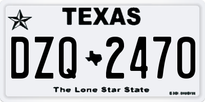 TX license plate DZQ2470