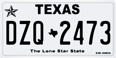 TX license plate DZQ2473