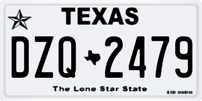 TX license plate DZQ2479
