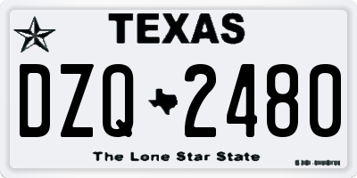 TX license plate DZQ2480
