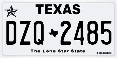 TX license plate DZQ2485