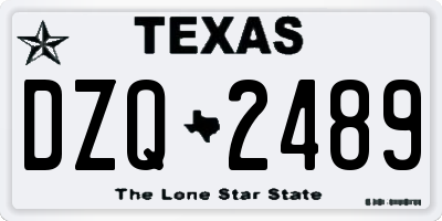 TX license plate DZQ2489