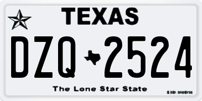 TX license plate DZQ2524