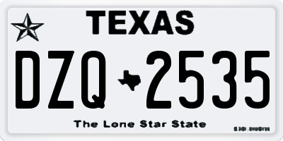TX license plate DZQ2535