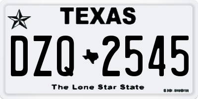 TX license plate DZQ2545