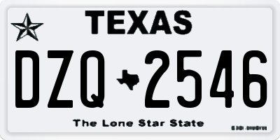 TX license plate DZQ2546