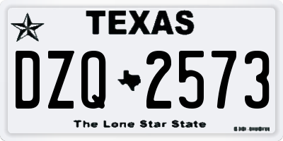 TX license plate DZQ2573