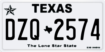 TX license plate DZQ2574