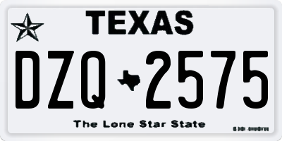 TX license plate DZQ2575