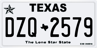 TX license plate DZQ2579