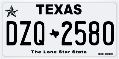 TX license plate DZQ2580
