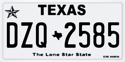 TX license plate DZQ2585