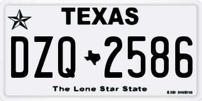 TX license plate DZQ2586