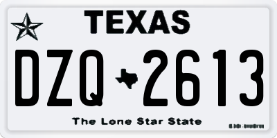 TX license plate DZQ2613