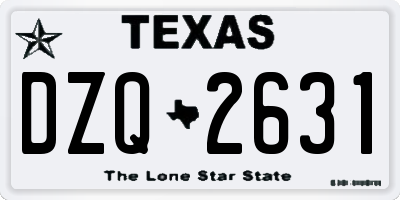 TX license plate DZQ2631