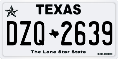 TX license plate DZQ2639