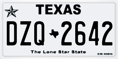 TX license plate DZQ2642