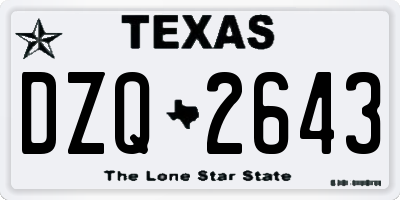 TX license plate DZQ2643