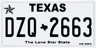 TX license plate DZQ2663