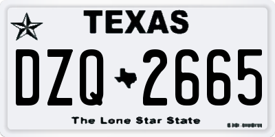 TX license plate DZQ2665