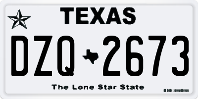 TX license plate DZQ2673