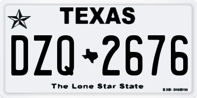 TX license plate DZQ2676