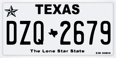 TX license plate DZQ2679